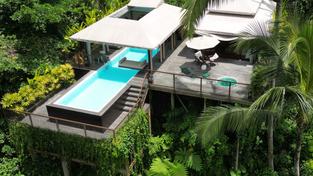 Glamping at K-Club Bali. This is the "sensual infinity pool tent suite".