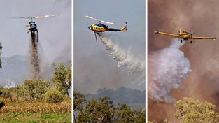 An out-of-control bushfire at Woodvale.